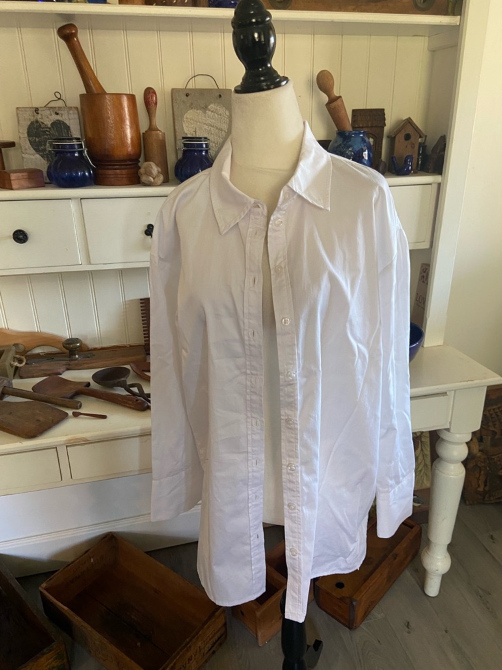 Classic White womens Button-Down Shirt